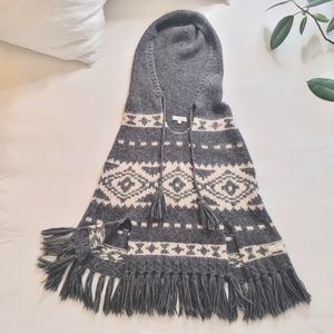 NWOT Odd Molly Alpaca Fringe Sweater Poncho Size L